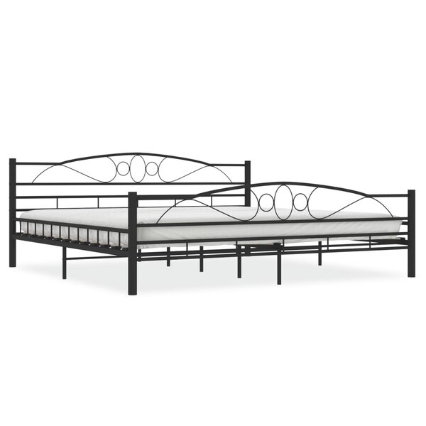 vidaXL Cadre de lit sans matelas noir acier 200x200 cm