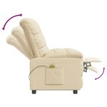 vidaXL Fauteuil de massage Crème Tissu
