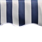 vidaXL Toit d'auvent Toile Bleu et blanc 3x2 5 m (Cadre non inclus)