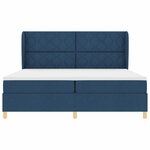 vidaXL Lit à ressorts avec matelas gris foncé 90x190 cm Bleu tissu