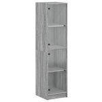 vidaXL Buffet avec portes en verre sonoma gris 35x37x142 cm