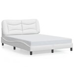 vidaXL Cadre de lit sans matelas Hvar blanc 140x200 cm similicuir
