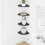 vidaXL Étagère flottante avec étagère 4 Pièces Anthracite 15 x 15 x 2 cm