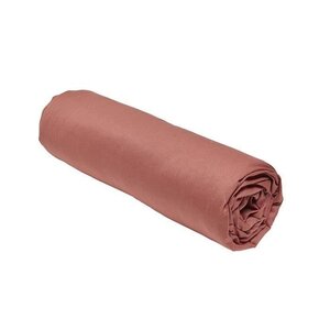 Drap housse - 90 x 190 cm uni - Terracotta