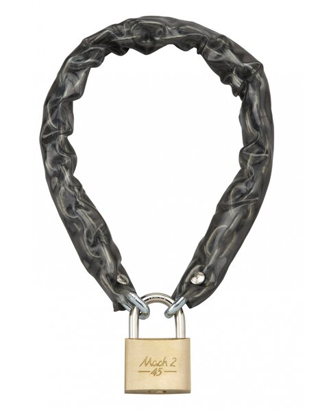 THIRARD - Chaîne acier cémenté zingué à clé Loops vélo barrières Ø 6mm 0.6m gaine PVC cadenas 45mm 2 clés - THIRARD
