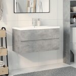 vidaXL Ensemble de meubles de salle de bain 2 Pièces gris béton
