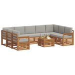 vidaXL Ensembles de canapés avec coussin 10 Pièces Gris Naturel et Clair