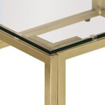 vidaXL Table basse doré acier inoxydable et verre trempé