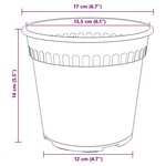 vidaXL Pot à fleurs rond 24 Pièces Rouge brique Ø 17 x 14 cm Plastique