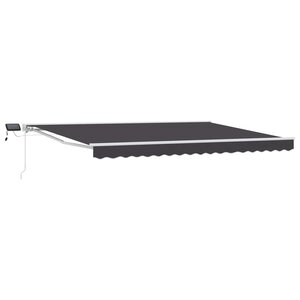 vidaXL Cadre de store manuel avec LEDs Blanc Gris Anthracite 4 × 3 m