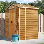 vidaXL Abri de jardin marron clair 191x130x198 cm acier galvanisé