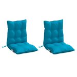 vidaXL Coussins de chaise à dossier bas lot de 2 bleu clair