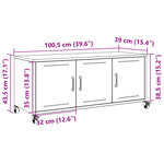 vidaXL Meuble TV blanc 100 5x39x43 5 cm acier