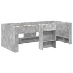 vidaXL Cadre de Lit Élevé pour Enfants 2 Pièces Gris béton 90 x 200 cm
