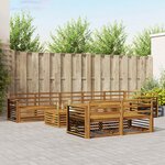 vidaXL Ensemble de canapés d'extérieur 9 Pièces Naturel