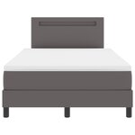 vidaXL Lit à ressort avec matelas gris 120 x 200 cm en simili cuir