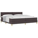 vidaXL Lit à ressorts avec matelas Marron foncé 200 x 200 cm tissu