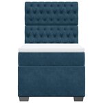 vidaXL Sommier à lattes de lit avec matelas bleu 90x190 cm velours