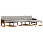vidaXL Ensemble de canapés d'extérieur 5 pc Naturel et gris clair
