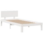 vidaXL Lit bibliothèque sans matelas blanc 140x190 cm bois pin massif