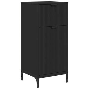 vidaXL Cabinet de salle de bain avec tiroir Noir 39.5 x 36 x 88 cm