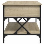 vidaXL Table basse chêne sonoma 100x50x50cm bois d'ingénierie et métal