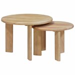 vidaXL Tables basses gigognes 2 Pièces Noir Bois de mangue massif