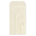 Lot de 1000: étiquette américaine cartonnée beige sans attache 160x80 mm