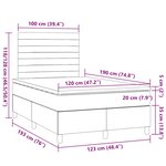 vidaXL Sommier à lattes de lit et matelas gris clair 120x190 cm tissu