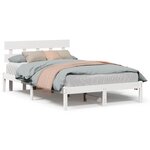 vidaXL Cadre de lit Blanc 120 x 200 cm Bois de pin massif