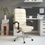 vidaXL Fauteuil de massage inclinable de bureau Crème Similicuir