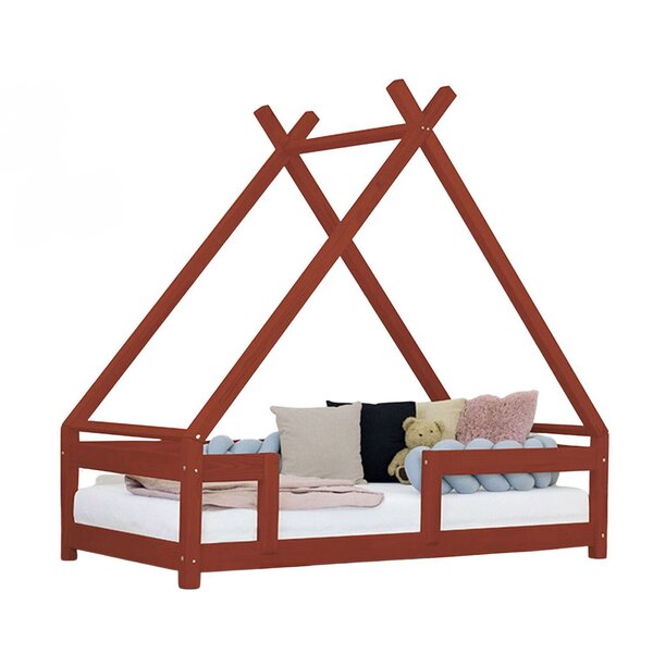 Lit cabane enfant TAHUKA 90 x 160 rouge brique