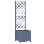 vidaXL Jardinière avec treillis Gris foncé 40x40x136 cm PP