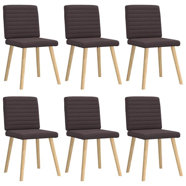 vidaXL Chaises à manger lot de 6 marron foncé tissu