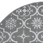 vidaXL Jupe de sapin de Noël de luxe avec chaussette Gris 90 cm Tissu