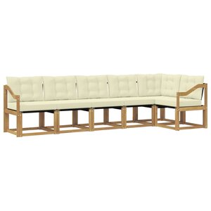 vidaXL Ensemble de canapés d'extérieur 6 Pièces Blanc et crème
