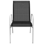 Vidaxl mobilier de salle à manger d'extérieur 7 pièces acier noir