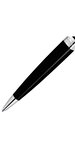 WATERMAN Exception stylo bille fin, noir, attributs plaqué argent, pointe moyenne, en écrin