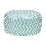 Pouf gonflable jardin Bocarnea - Assise 53 cm - Revetement spun polyester 200 mg - Motif rayures vert d'eau