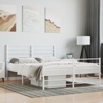 vidaXL Cadre de lit métal avec tête de lit/pied de lit blanc 140x200cm
