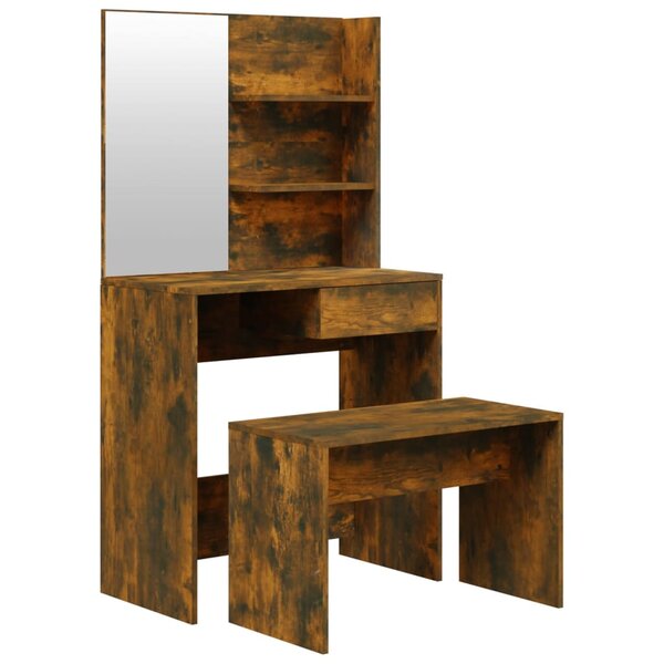 vidaXL Ensemble de coiffeuse Chêne fumé 74 5x40x141 cm