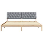 vidaXL Cadre de lit avec tête de lit rembourrée Marron 200 x 200 cm