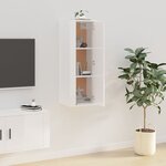 vidaXL Meuble TV mural Blanc brillant 40x34 5x100 cm
