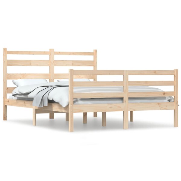vidaXL Cadre de lit Bois de pin massif 160x200 cm