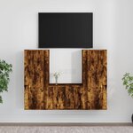 vidaXL Ensemble de meubles TV 3 Pièces Chêne fumé Bois d'ingénierie