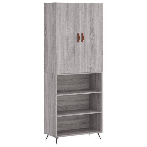 vidaXL Buffet haut Sonoma gris 69 5x34x180 cm Bois d'ingénierie