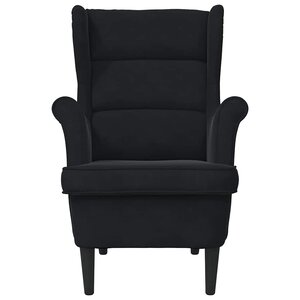 vidaXL Fauteuil Noir 71 x 92 x 91 cm Velours