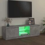 vidaXL Meuble TV avec lumières LED gris béton 120x30x36 cm