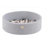 Piscine à balles 90x30 coton gris 200 balles rose