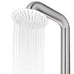 vidaXL Douche de jardin avec base gris 230 cm Acier inoxydable